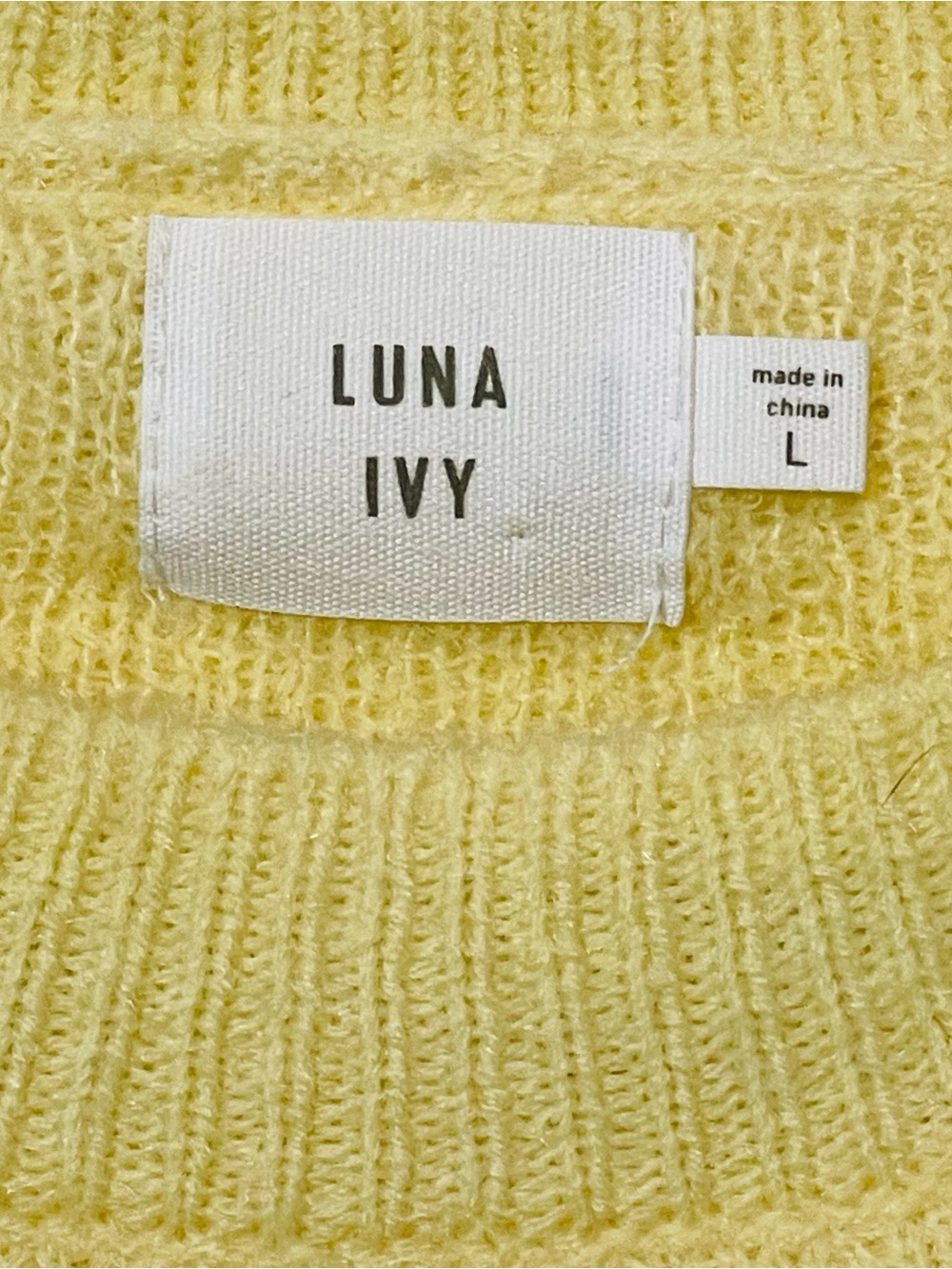 Anthropologie Luna Ivy Yellow Floral Appliqué Knit Crewneck Sweater - Picture 2 of 12